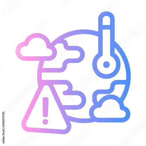climate change Line Gradient Icon