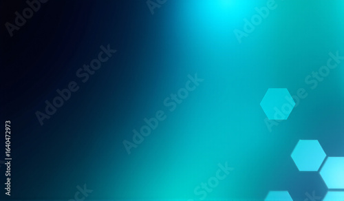 A blue and black background with hexagons.