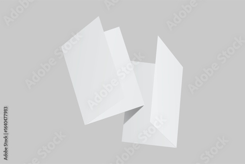 Bifold Blank Mockup, Open Leaflet template .Blank paper cover for pamphlet, catalog, flyer, notecards, note paper, greeting card, wedding invitation, gift card, postcard, flier, brochure or letter