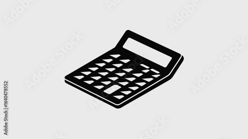 Sharp, modern black calculator icon for financial planning and business analysis, perfect for digital presentations and accounting tools