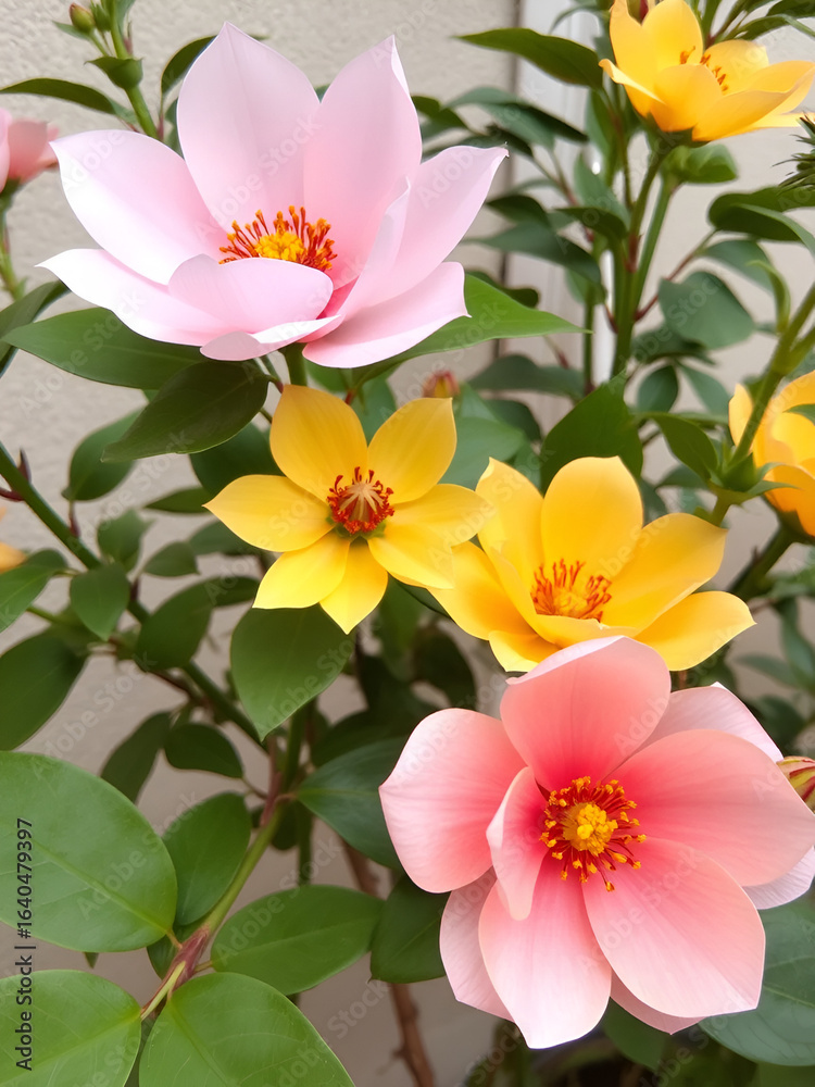 Fototapeta premium Paper flowers have benefits as ornamental plants to beautify gardens, fences, or terraces, besides having antioxidant, anti-inflammatory, and antimicrobial properties.
