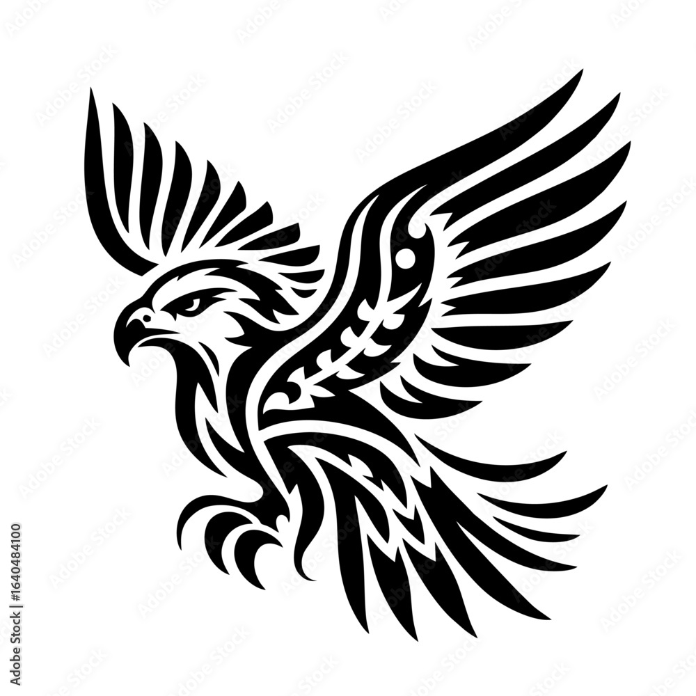 Fototapeta premium Eagle Tribal Tattoo Vector Illustration