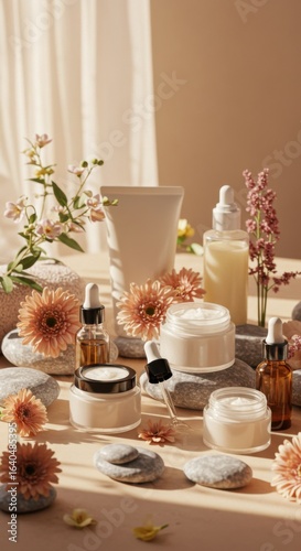 Skincare products display