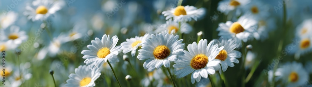 Fototapeta premium Vibrant flower field nature hdr panoramas