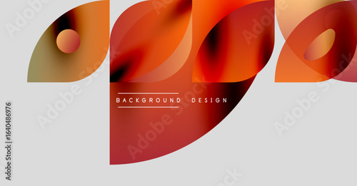 Abstract shapes, warm colors, modern design. Gradient elements create dynamic visual composition. Text reads background design.