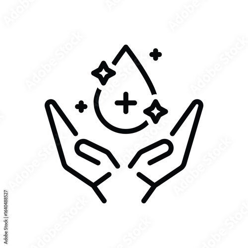 Black line icon for hygiene