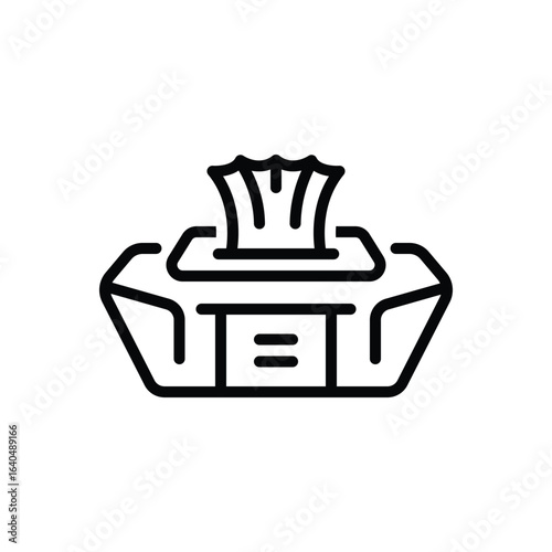 Black line icon for tissue