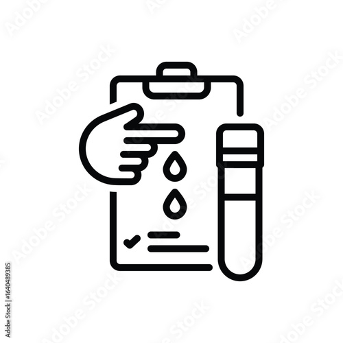Black line icon for blood test
