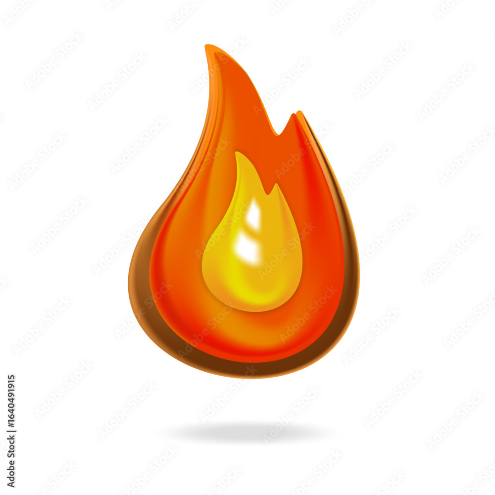 Obraz premium Single Fire Drop Icon – Modern Flame Graphic for Heat Themes