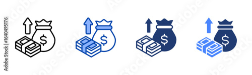 Fundraising icon set multiple style collection