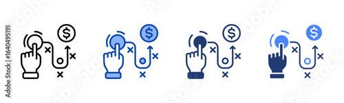 Strategy icon set multiple style collection