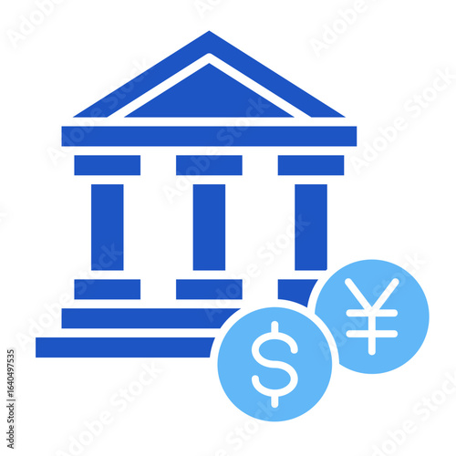 Stock Exchange Building  Icon Element For Design