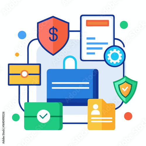 Financial security and business process management concept