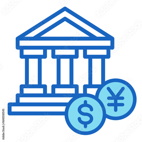 Stock Exchange Building  Icon Element For Design