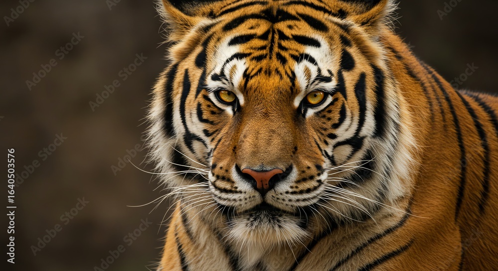 Naklejka premium Majestic Tiger with Intense Gaze in Natural Habitat