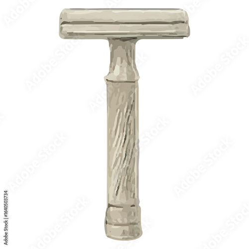 Vintage Straight Razor Illustration: Classic Barber Shaving Blade