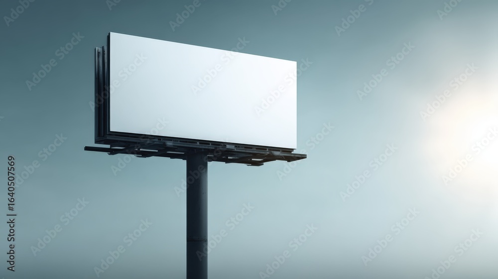 Fototapeta premium Billboard Mockup Against a Blue Sky for Advertising and Marketing Campaigns, Promoting Brands