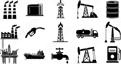 Vector oil industry icons. EPS version.