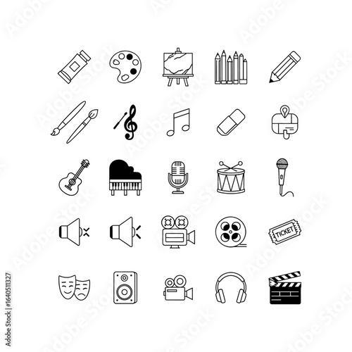 hobby and interest flat icon pack 