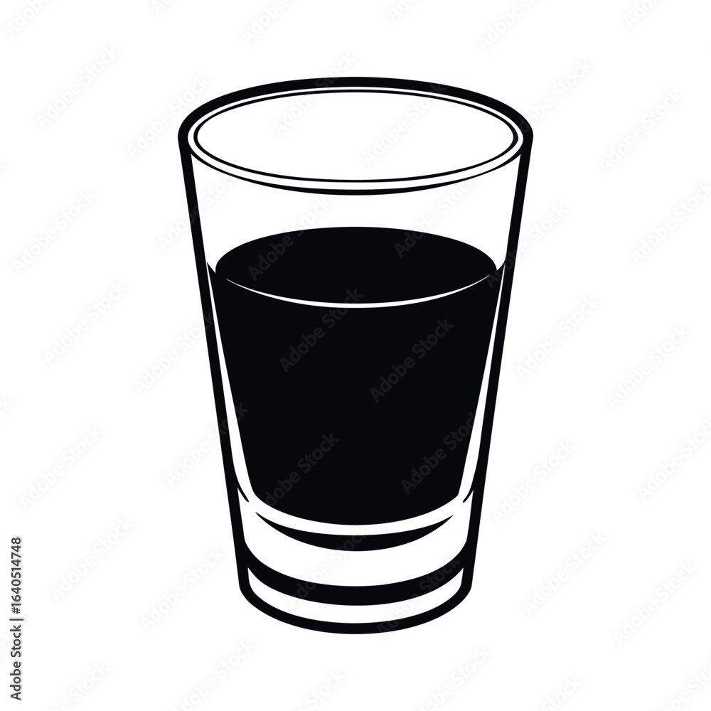 Silhouette Shot Glass Graphic Design Vector Illustration Image on White Background Silhouette Shot Glass Graphic Design Vector Illustration Image on White Background
