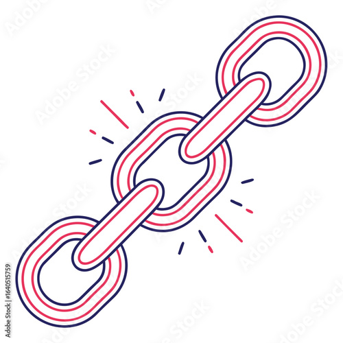 Strong chain links symbolizing connection strength and interconnectedness with a modern design