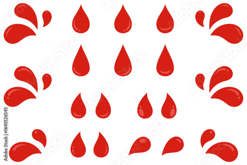 血のアイコンイラストセット