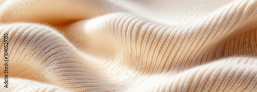 Soft cashmere sweater fabric showcases intricate knitting patterns and luxurious texture