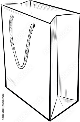 Hand drawn colorful gift paper bag illustration