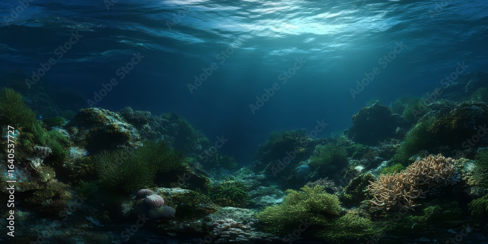 Fototapeta premium Underwater coral reef 360 degree hdr panorama
