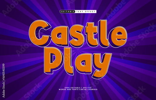 castle play editable text effect with a kids and play text effect