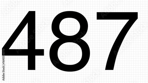 Animated three digit numbers rapidly Increasing count on Squared Grid