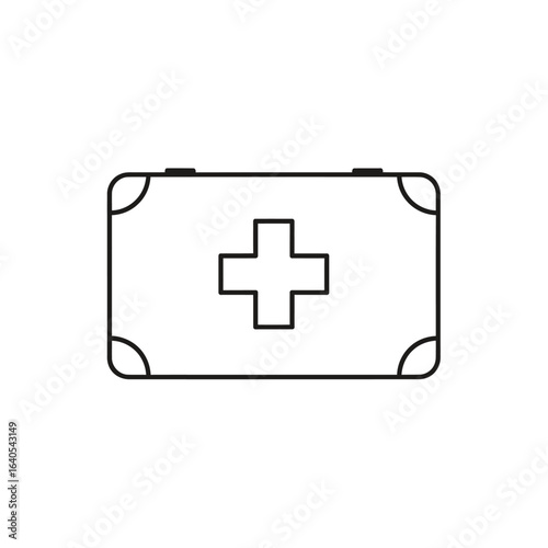 Medical first aid box outline icon.