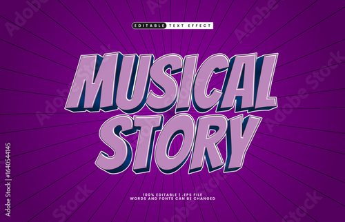 musical story editable text effect with a kids and play text effect