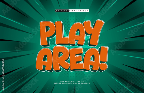 play area editable text effect with a kids and play text effect