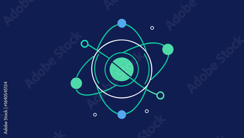 Abstract Atom Model With Orbiting Electrons science