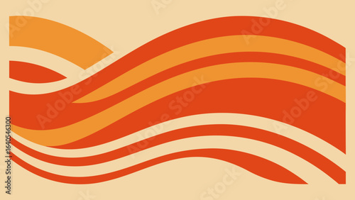 Abstract wavy stripes in warm orange and yellow tones
