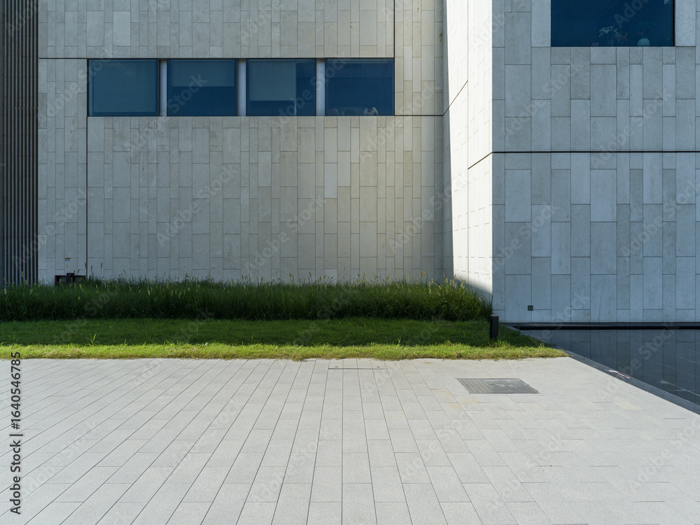custom made wallpaper toronto digitalempty brick floor with modern building