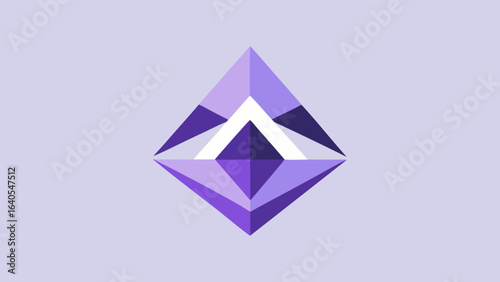 Geometric Diamond Shape with Purple and White Accents