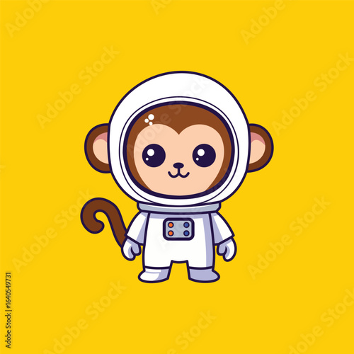 Astronaut Monkey Cartoon Vector