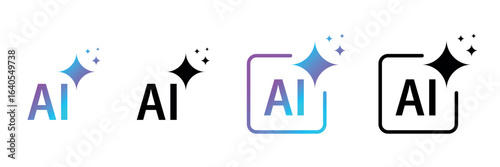 AI Spark Icon – Artificial Intelligence Logo for Machine Learning, Image & Text Generation
