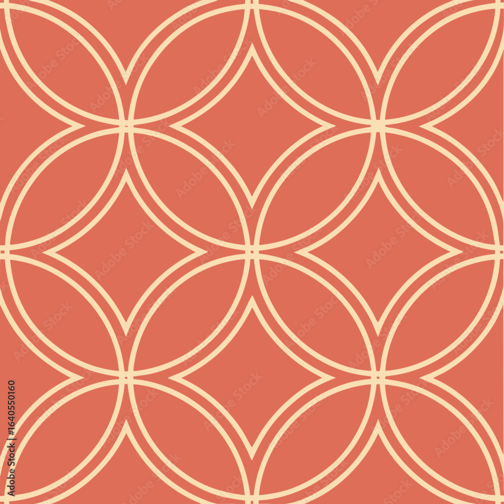 Fototapeta premium Seamless Geometric Pattern With Interlocking Circles