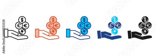 Mutual Fund Icon Set Multiple Style Collection