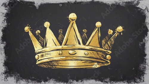 Wallpaper Mural Hand drawn gold crown in grunge sketch style on background": Torontodigital.ca