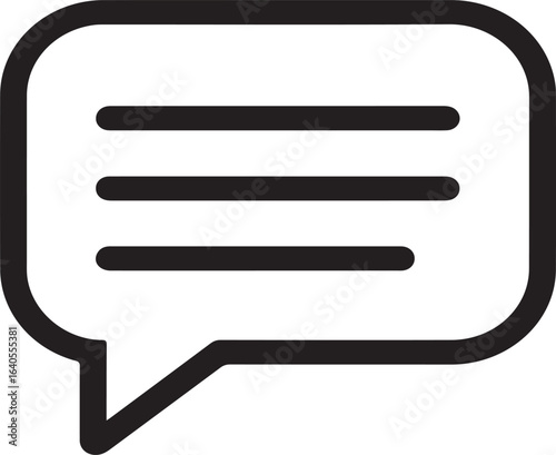 Chat bubble icon vector message communication symbol silhouette