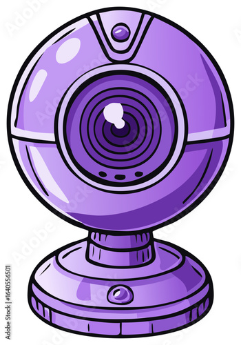 Desktop Purple Webcam Illustration for Computer Video Calls and Online Meetings