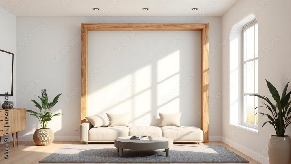 Fototapeta premium modern living room with fireplace