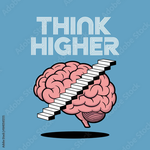 Brainstairs concept abstract art human mind growth concept staircase ascending thought process idea generation creative thinking progress ambition success motivation vector