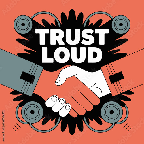 Two hands shaking firmly in a symbol of trust loud business partnership and mutual agreement during a successful deal celebration vector