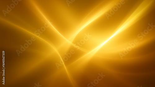 Golden abstract light wave background with smooth flowing curves and bright highlights. Elegant gold gradient texture design, ideal for luxury, celebration, and festive themes