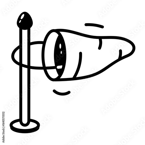 A hand drawn style icon showing wind indicator

